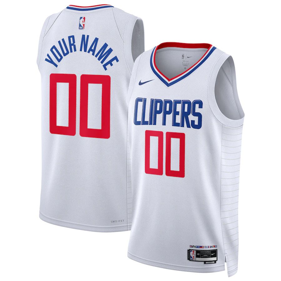 Men Los Angeles Clippers Nike White Association Edition 2022-23 Swingman Custom NBA Jersey->customized nba jersey->Custom Jersey